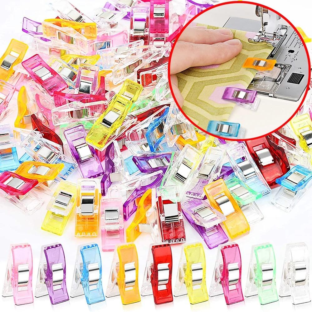 10/20/50 PEZZI Clip da Cucito Clip di Plastica Multiuso Morsetti per Tessuto Morsetti per Quilting Cucito Artigianato Colori Assortiti Clip per Legatura Carta