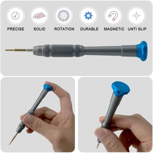 Star-Shaped Pentalobe P5 1.2mm Magnetic Star Head Screwdriver for MacBook and Xiaomi Laptops, S2 Steel Swivel Top, Non-Slip Grip