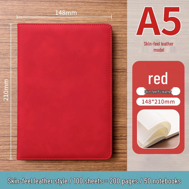 A5 Soft Leather Suede Notebook with Custom Logo - Simple B5 Business Meeting Journal, Large Thick Diary