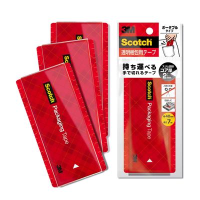 Které lze řezat pomocí 3M Scotch Gum Kapesní balení Řeže přímo po balení [páska ručně] Páska, Velikost, Páska, Ruční, Tichá, Přenosná, 7m, 3, 3852FLT-RD-3P
