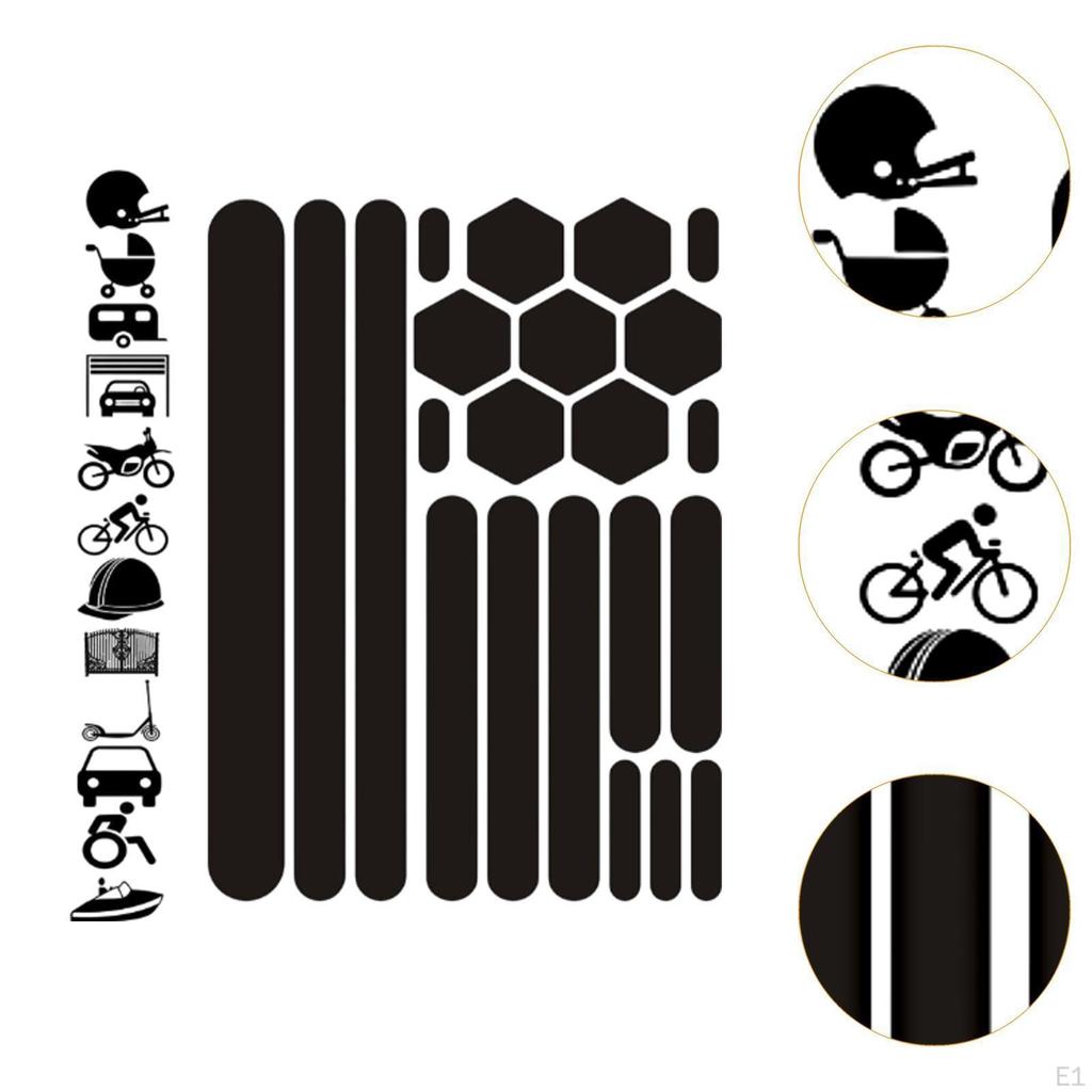 Bike Motorcycle Reflective Sticker Warning Multipurpose Creative Decor Black