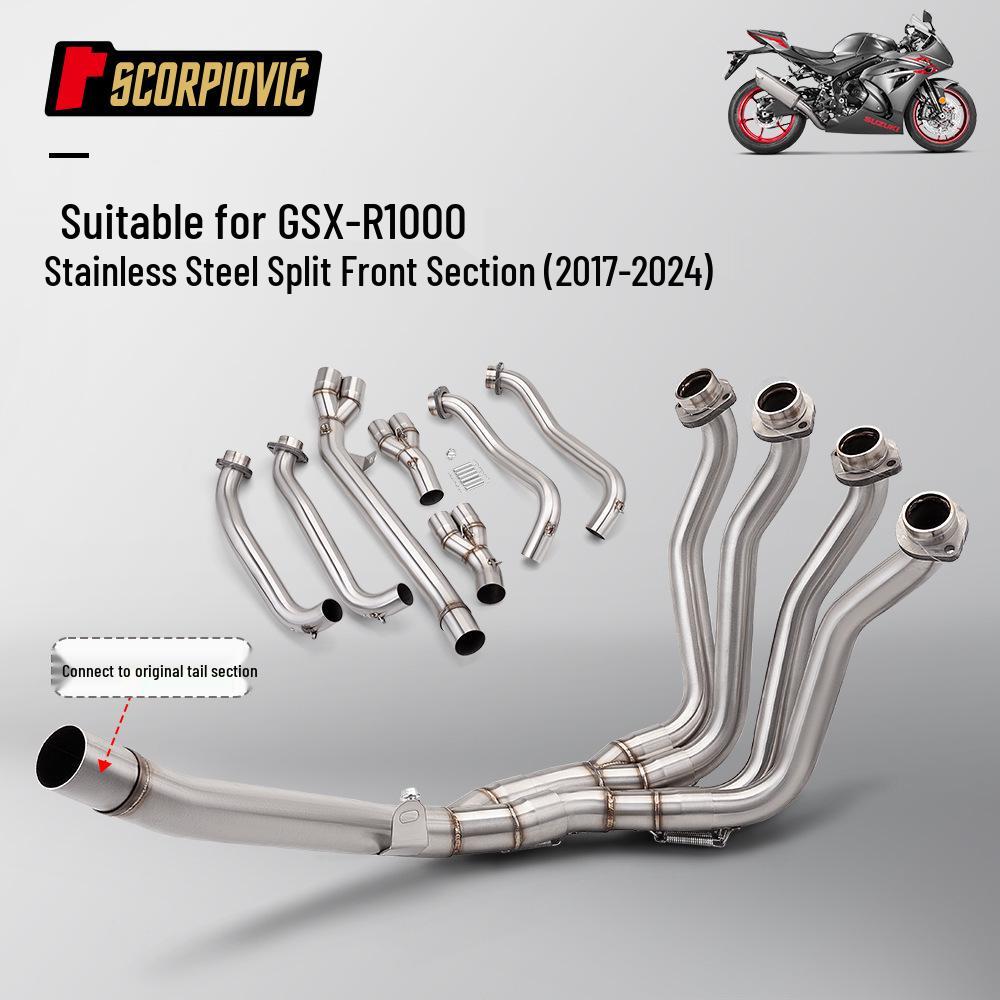 

Stainless Steel Front Exhaust Pipe for GSXR1000 (2017-2024) - Connects to Original Tailpipe