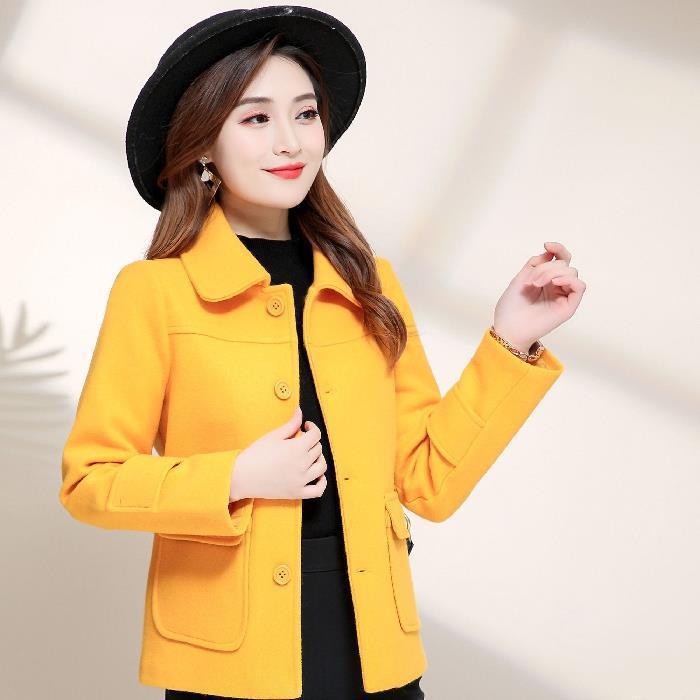 Petite Women's 2024 Korean Woolen Coat - Short Style Casual All-match Cardigan