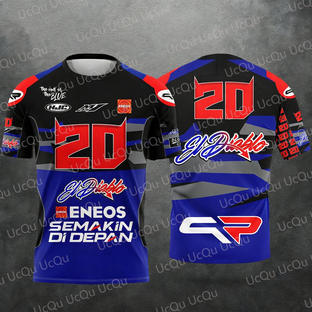 Fabio Quartararo 20 Fan Tričko El Diablo Motocyklový Jezdec Grafické Tričko 3D Tisk Unisex Ležérní Letní Krátký Rukáv