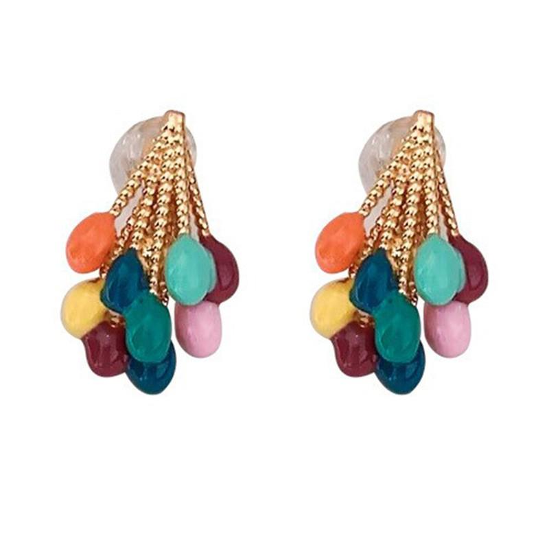 Macaron Color Balloon Drip Oil Earrings - High-End Fashion Silver Needle Earrings for Women