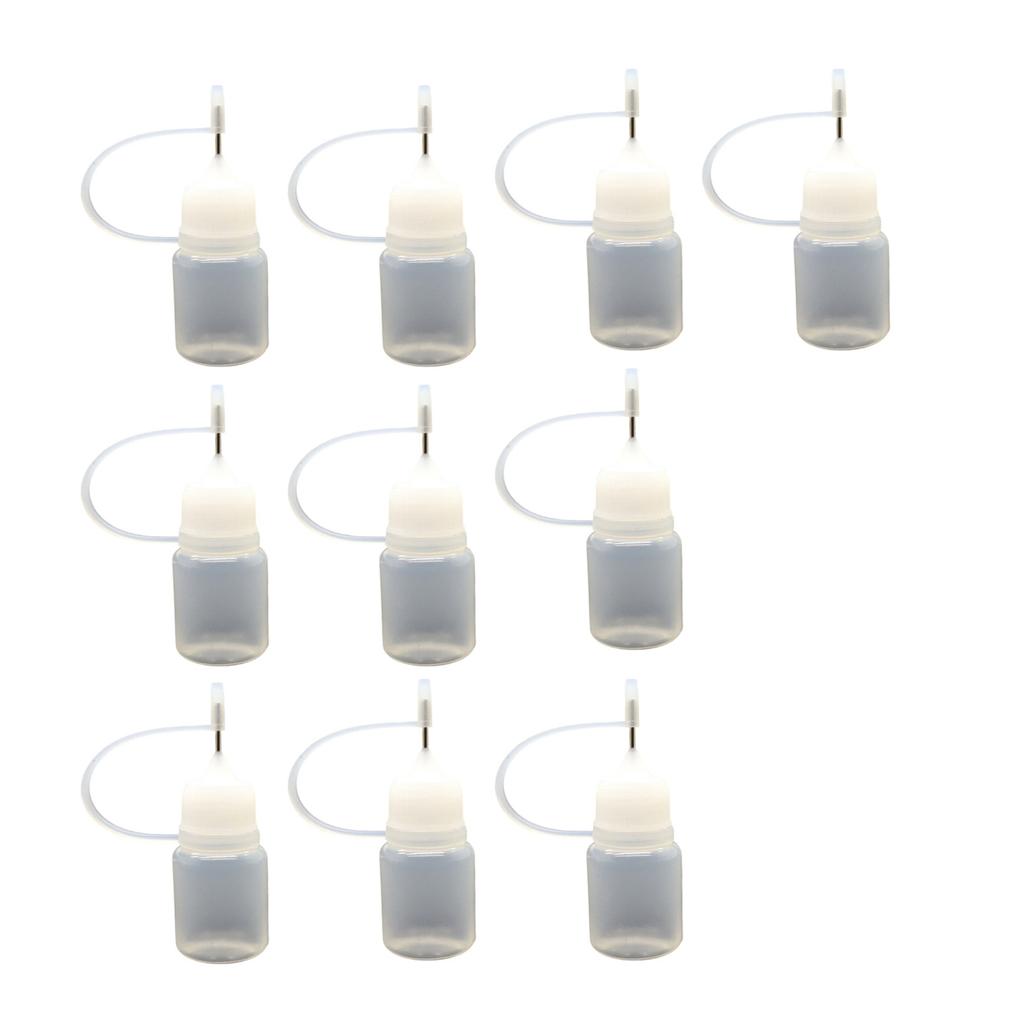 10Pcs Precision Needle Tip Applicator Bottles 5/10ml Needle Tip Squeeze Bottle for Glue Ink Liquid Acrylic Painting
