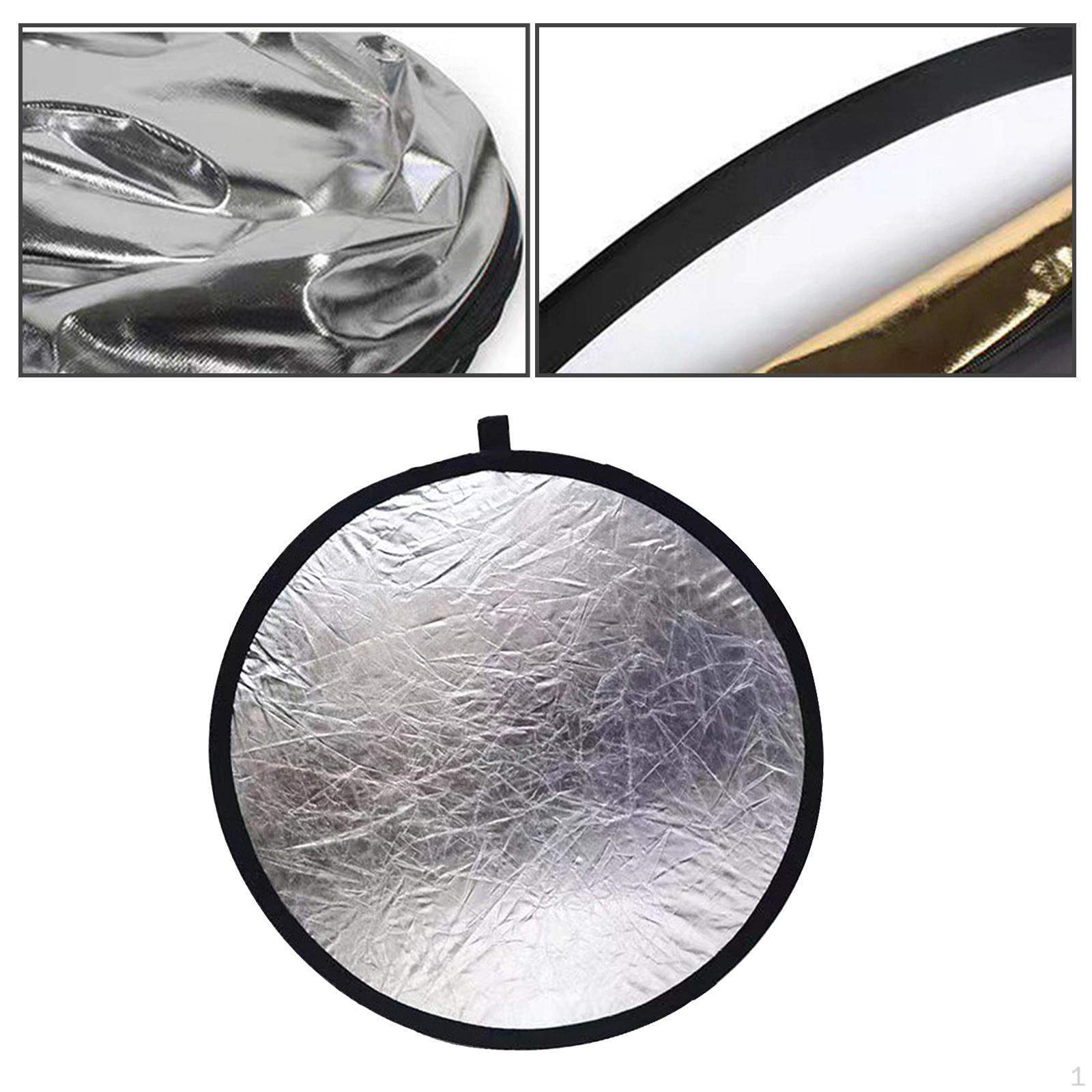 

2 in 1 Foldable Light Reflector, Photography Reflector Portable Photo for Outdoor Silver White