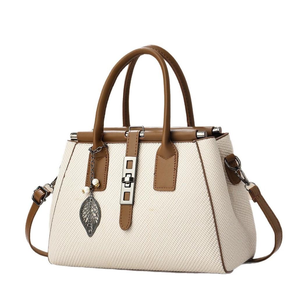 Leaves Bag Pendant Fashion Pu Inner Compartments Stitching Elements Daily Outing