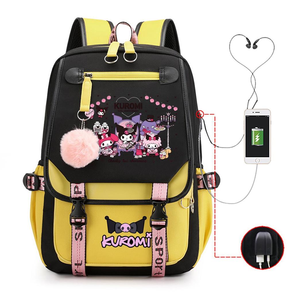 Universal Schoolbag Animation Cartoon Popularity Peripheral Printing Student Casual Backpack Multi-Function With Usb