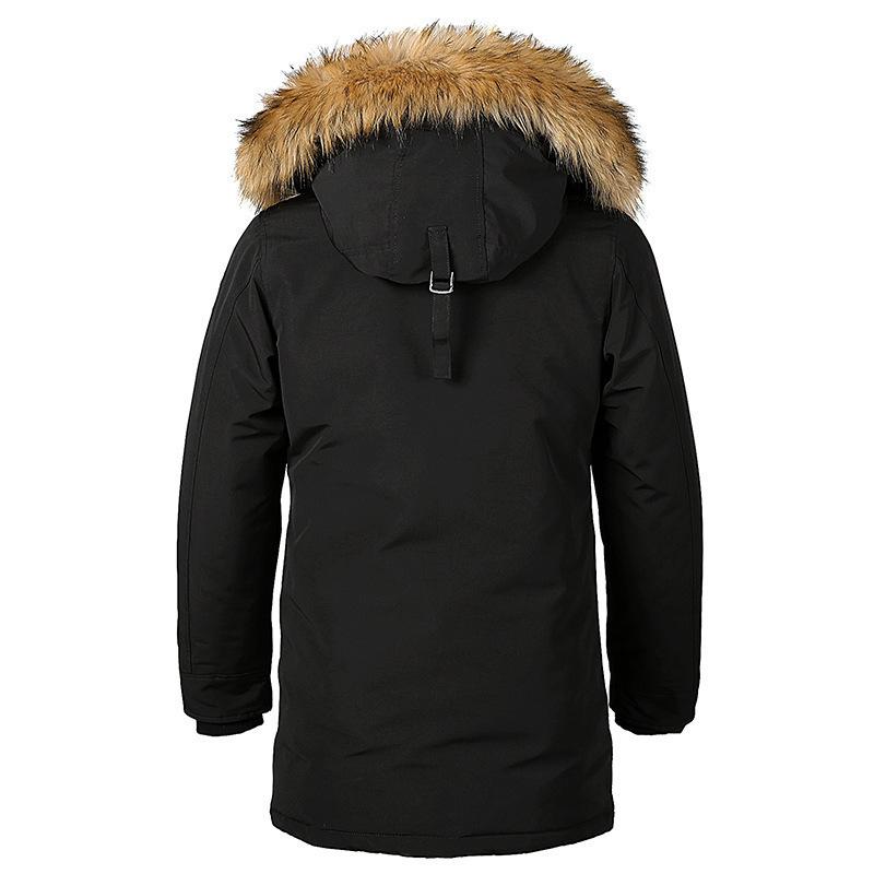 Padded Clothes Thickened Warm Padded Clothes Men's Medium and Long Cold-proof Hooded Jacket Padded Jacket Men's Casual Padded Clothes