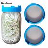 Durable Fine Holes Bright Color Sprout Lid Mason Jar Plastic with Stainless Steel Screen for Household