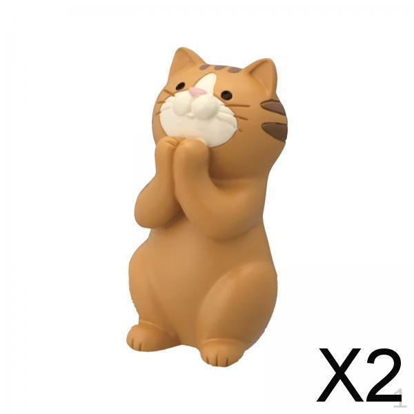 

2x Статуэтка кошки, орнамент, коллекционная, креативная скульптура животного, художественная фигурка для гостиной, фермерского дома
