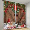 2ks Vánoční dárek Vánoční kreslený sněhulák Záclony Slavnostní digitální tisk, sváteční dekorace Obývací pokoj Ložnice Kuchyňské dveře
