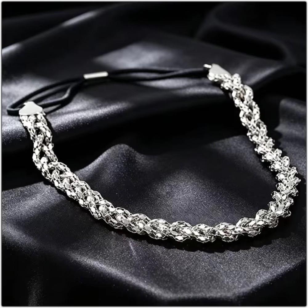 Adjustable Elastic Band Bride Head Chains Shiny Hair Ornaments Headpiece Accessories for Women