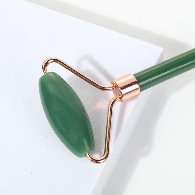 Podwójny wałek jadeitowy i skrobak Gua Sha do masażu twarzy dla relaksu i liftingu