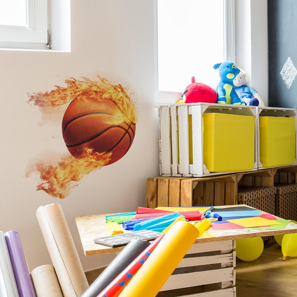 Creative Flame Basketball Bedroom Living Room Home Wall Background Beautification Decoration Wall Stickers