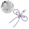 Lovely Bowknot Bag Charm Silver Heart Multipurpose Keychain Bowknot Bag Pendant Beaded Key Adornment for Daily Use