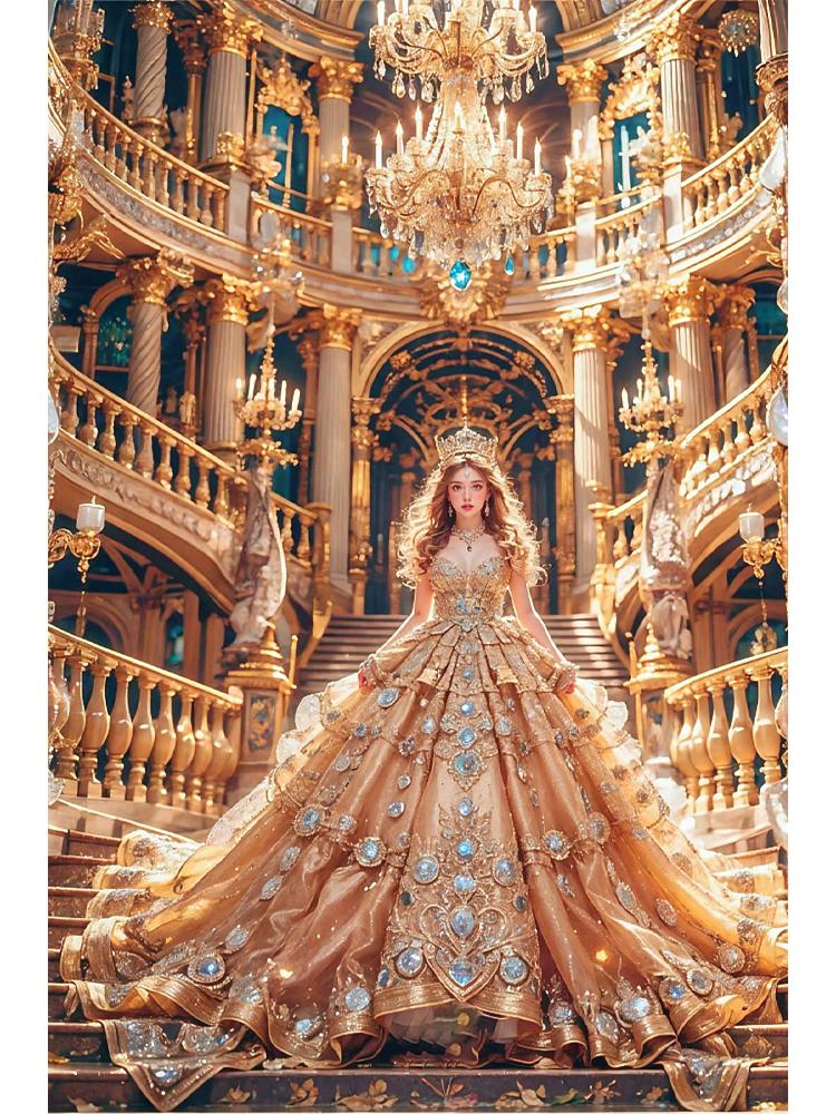 

Набор для алмазной живописи Элегантные женщины в вечерних платьях DIY Вышивка 5D Полная алмазная художественная мозаика Ретро дворцовый стиль Вышивка крестом Full Round 30x60CM