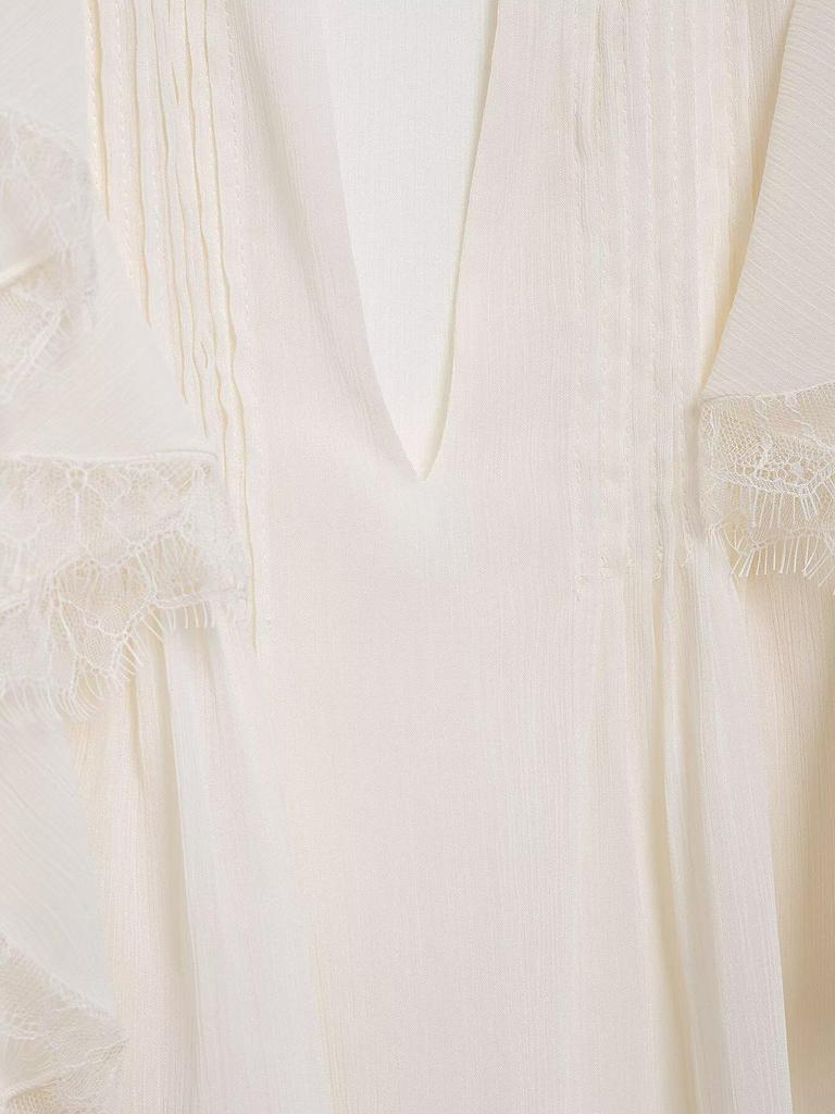 2025 Spring Women's European & American Style Lace V-Neck Long Sleeve Shirt