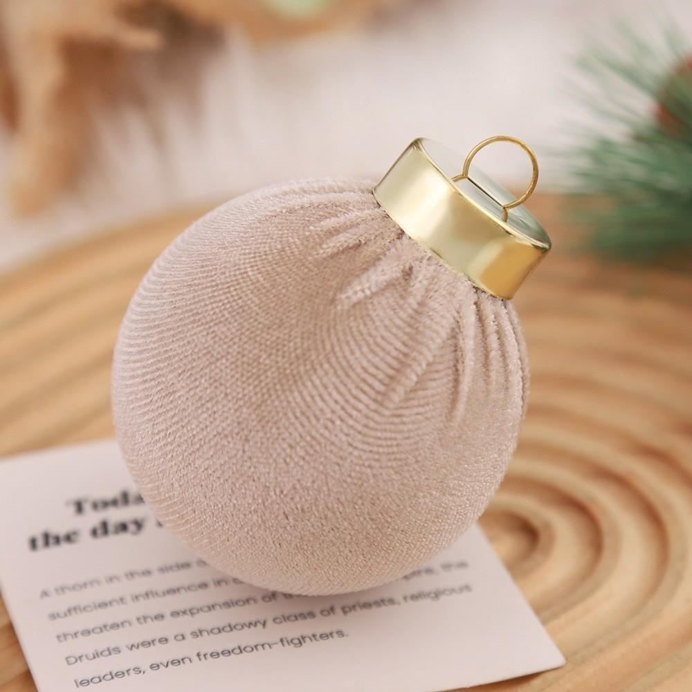 12pcs/SET 6cm Christmas Flocking Balls Pendant Christmas Tree Ornaments  Merry Christmas Decor