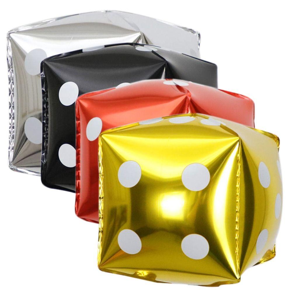 5PCS Foil 12inch Dice Balloon Thickened Casino Foil Balloon  Adult Birthday Decor