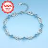 Elegant 925 Sterling Silver Bracelet with Synthetic Zircon Suitable for Women's Bohemian Sexy Style