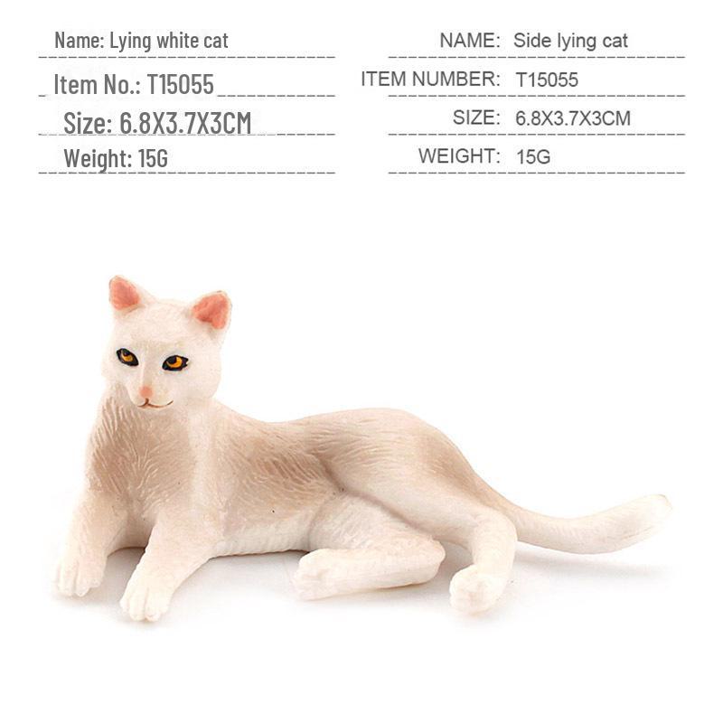 Seashell Cat Figurine: Realistic Kitten Toy Model