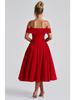 2025 Spring Fashion Solid Color Off-the-Shoulder Backless Bandeau Dress for Women
