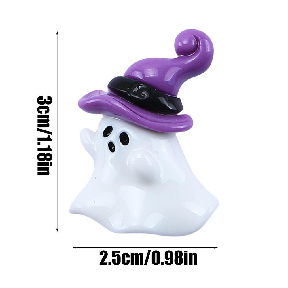 Halloween Ghost Decoration Resin Pumpkin Miniature Ornaments Resin Craft Figurines Cute Flatback Decorations Phone Case Small
