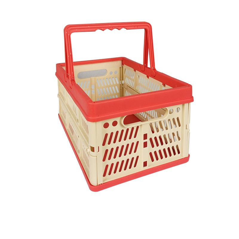 Foldable Plastic Shopping & Storage Basket for Market, Picnic, & Home