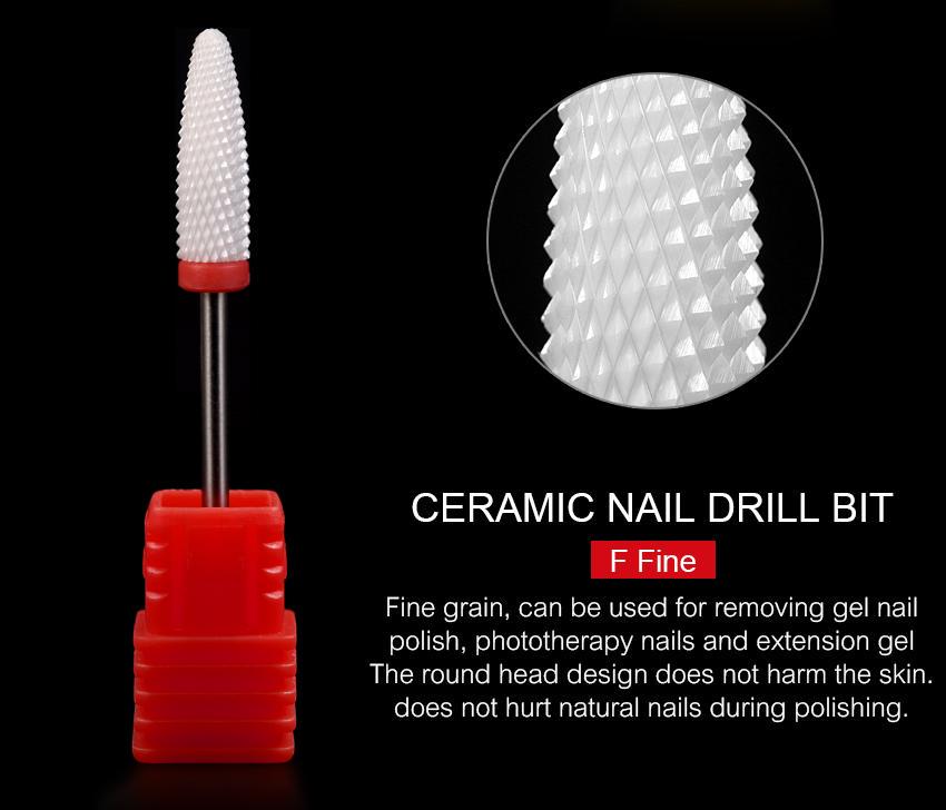 kads Ceramic Nail Drill Bits Grinding Head Milling Cutter Nail Bit Remover Nail Drill Bit Manicure Nails Drill Accessories