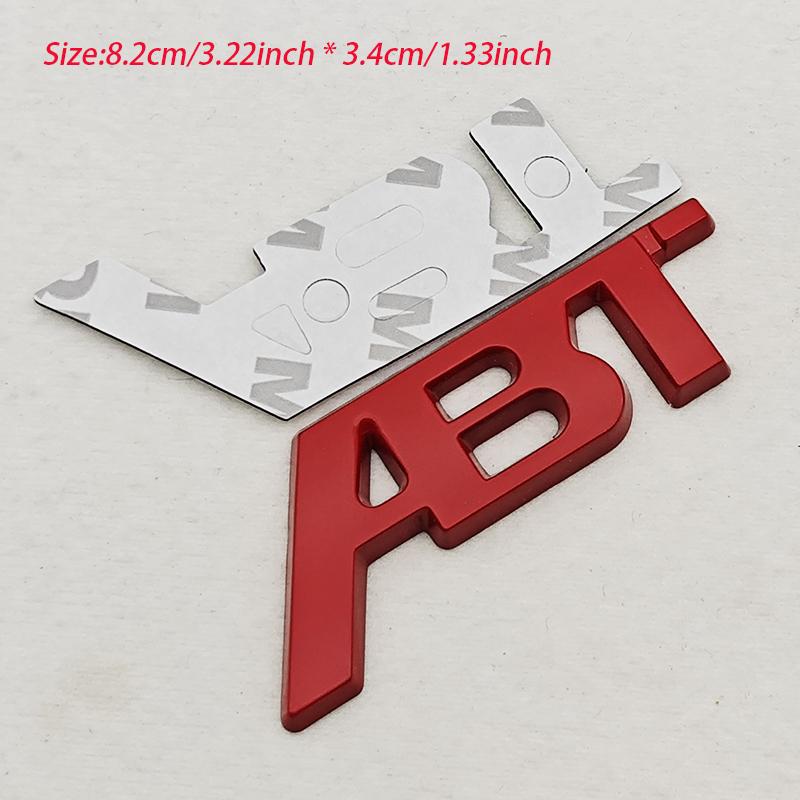 3D Metal Logo ABT Emblem Car Trunk Front Grille Badge For T6 S5 RS7 C8 Q8 RS6 SQ5 Q5 Q7 RS4 A3 8V A6 ABT Sticker Accessories