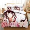 Luxury New 3D Print Anime Megumi Kato Saekano Bedding Set Duvet Cover Bed Set Quilt Cover Pillowcase Queen Boys Adult Bedding