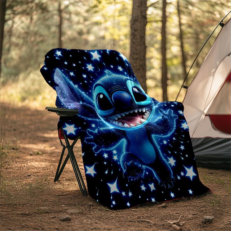 1pc S-Stitch1 Theme Blanket - Digital Print, Polyester, Cozy for All Seasons, Perfect for Outdoor, and Travel