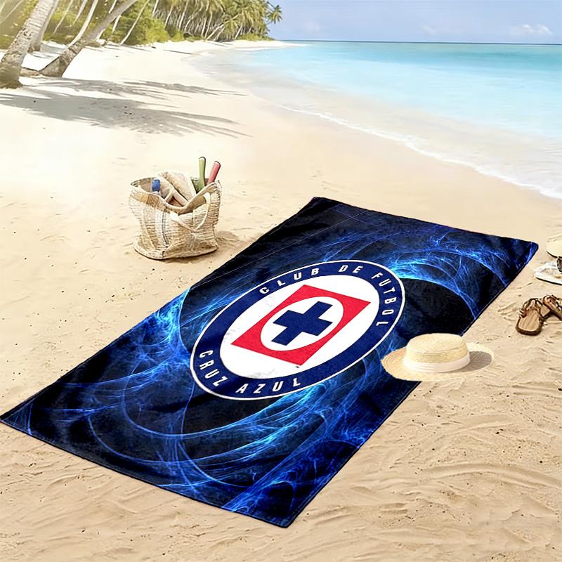 Cruz Azul Print Beach Towel, Large Soft Quick Dry Towel for Beach Camping Swimming