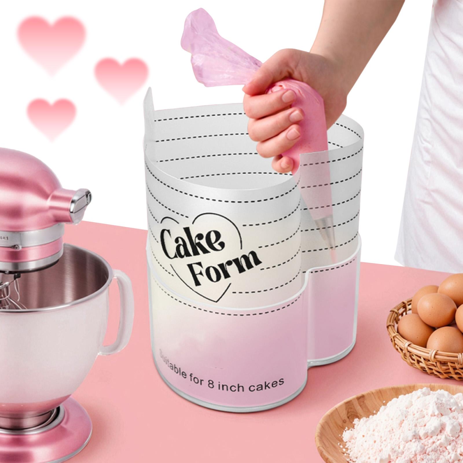 Heart Shaped Cake Ring Mould Adjustable Acrylic Baking Mould with Scale Retractable Desserts Heart Mold Cooking Decor Tools