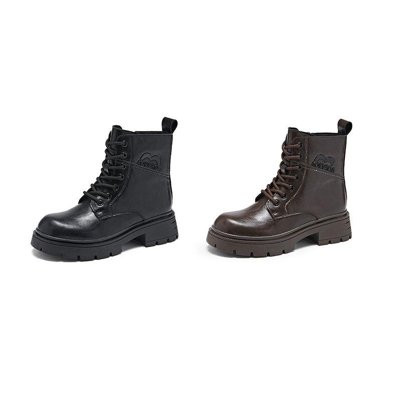 Herbst- und Winter Samt Martin Stiefel mit dicker Sohle Damen rutschfest und verschleißfest erhöhend kurze Stiefel koreanische Version vielseitig dickabsätzig