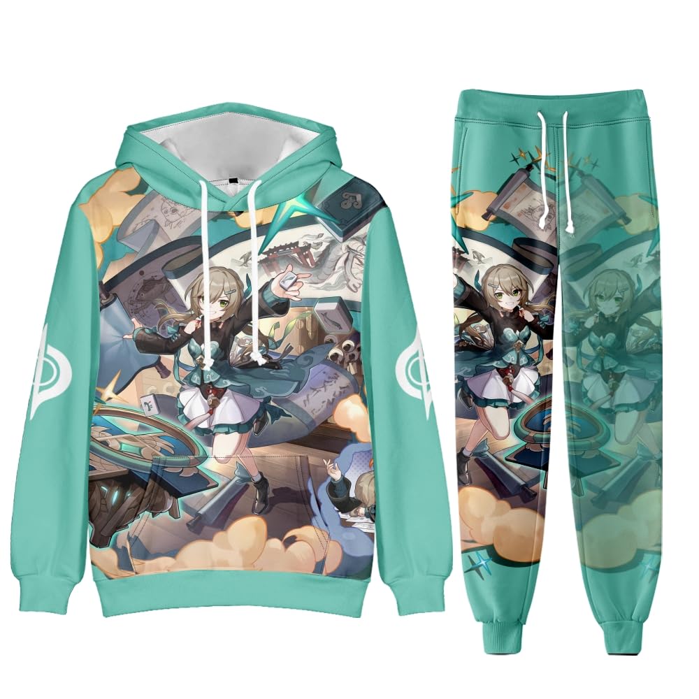 

Anime Honkai: Star Rail Hoodies Pants Sets 3D Print Men Women Sweatshirt Tracksuit Outfits Men Coat Hoody Pullover 2pcs Suit S