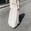 Women Sweet Small Floral High Waist Spliced Long Casual Maxi Skirt