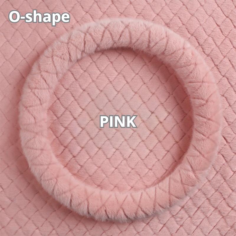 Winter Plush Steering Wheel Cover - High-Density Soft Pile, Warm and Comfortable, Fits 14.5-15 Inch Round Steering Wheels