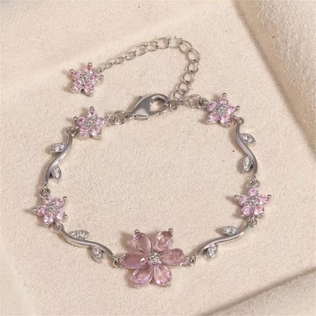 Cute And Flower Butterfly Zircon Copper Bracelet Valentine's Day Gift