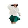 Serie de Estilo de Vida Deportivo Li Ning Logo Floral Polar Cálido Antibacteriano Holgado Sudadera Pulóver Sudadera para Mujer Blanco Crudo AWDTE46-1