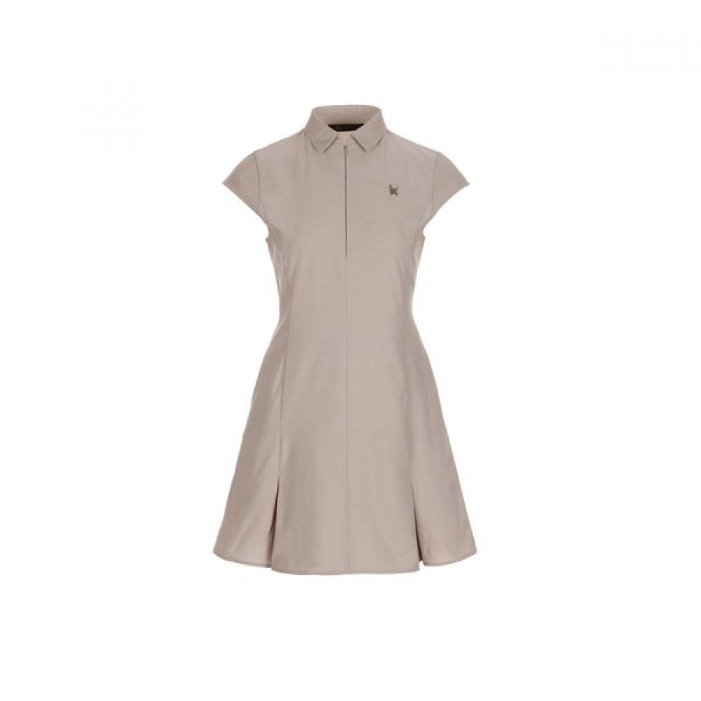 Bermudagrass Cap Sleeve Dress Beige