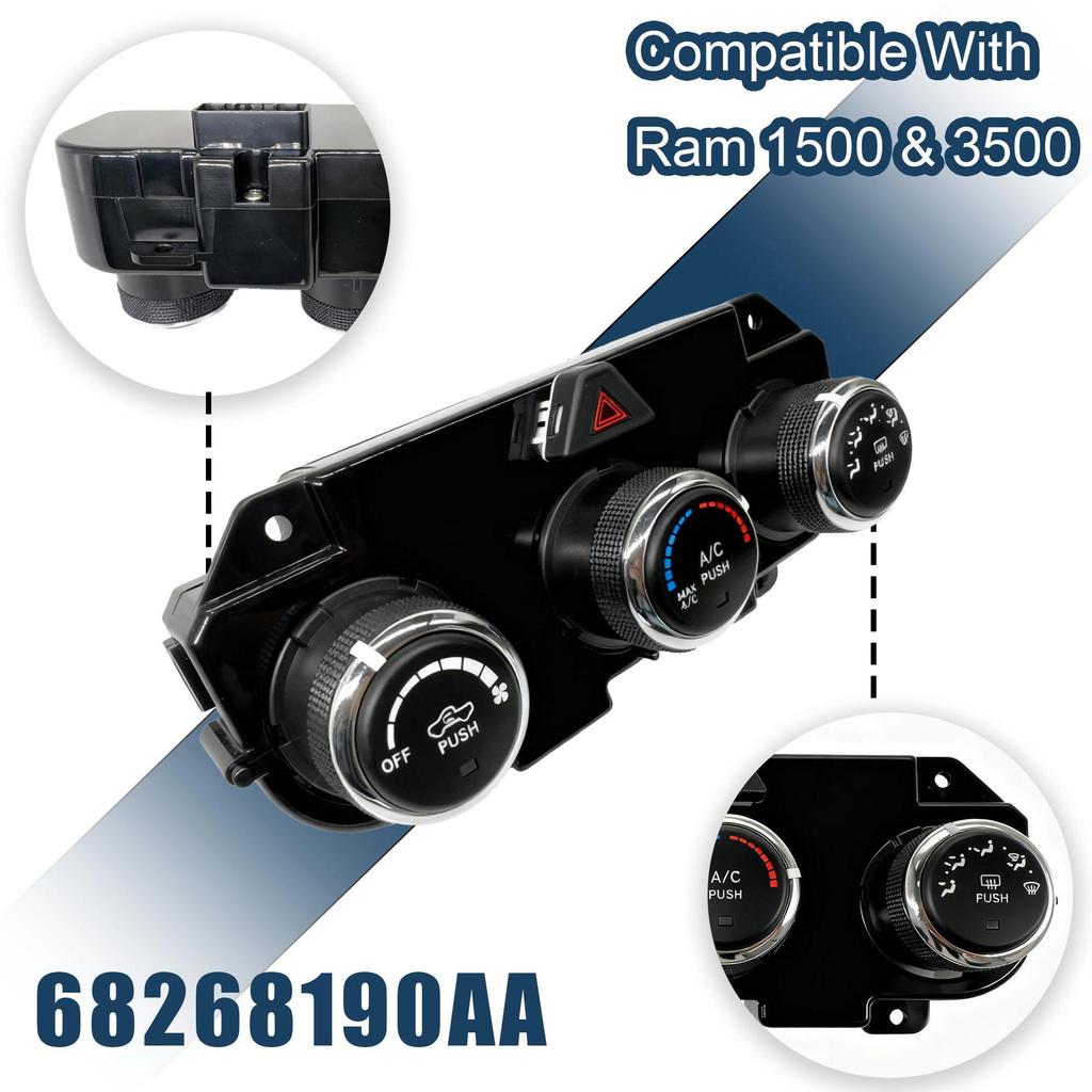 68268190AA: Compatible with 14-18 Dodge RAM3500 A/C Control Module Panel Button Switch.