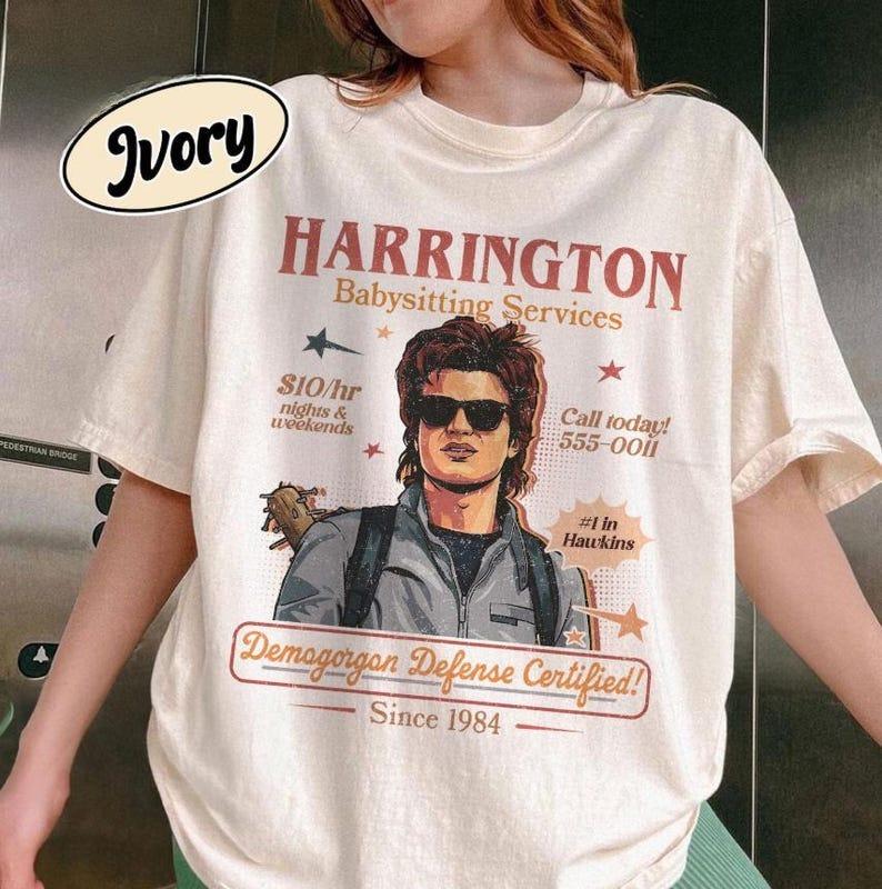 Футболка Harrington Babysitting Services, Смешная футболка Стива Харрингтона, Футболка Stranger Things, Подарки для фанатов кино 4XL