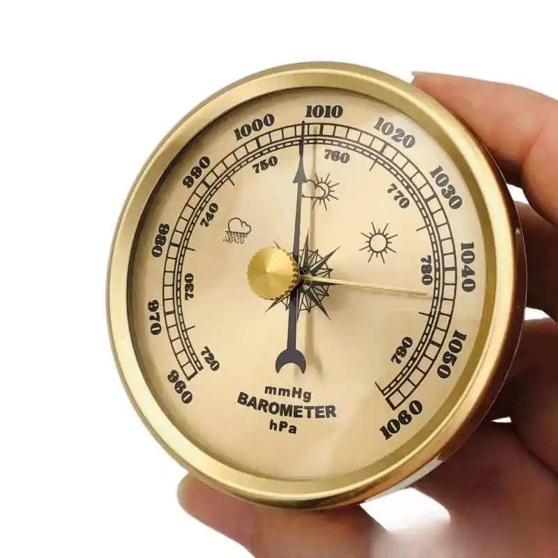 70mm Pointer Barometer Golden Adjustable Liquidless Air Pressure Gauge for Home