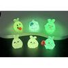 Cute Glowing Fat Bunny Resin Figurines Miniature Desk And Car Decor