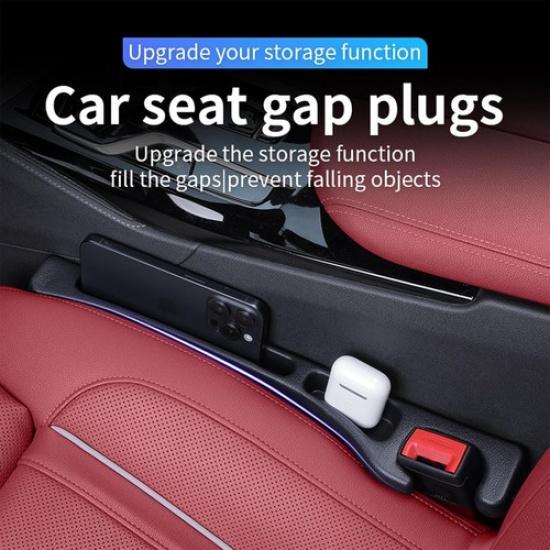 Gap Filler Dual-Slot Seat Gap Organizer – with Belt Slot, Anti-Drop Black-1 Set