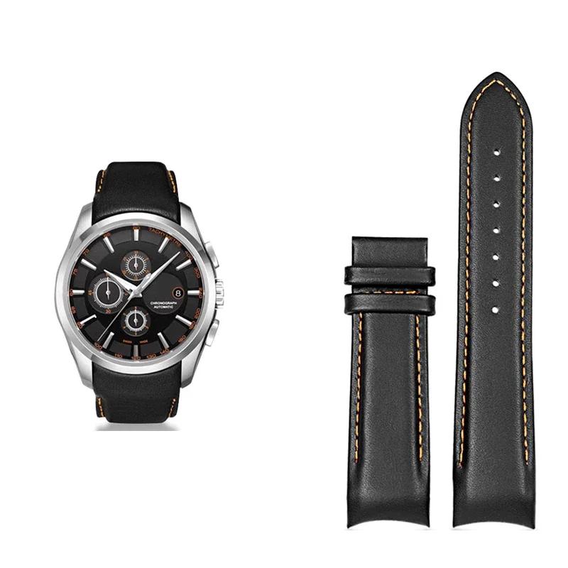 Genuine Leather Watchband For Tissot Curved End Watch Belt 1853 COUTURIER T035627A T035407A T035439 T035617 Men Strap 22 23 24mm