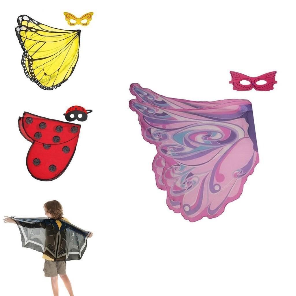 Children's Halloween Costume Butterfly Wings Shawl With Mask For Boys And Girls